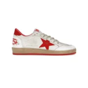 Golden Goose Ball-Star Low White Red